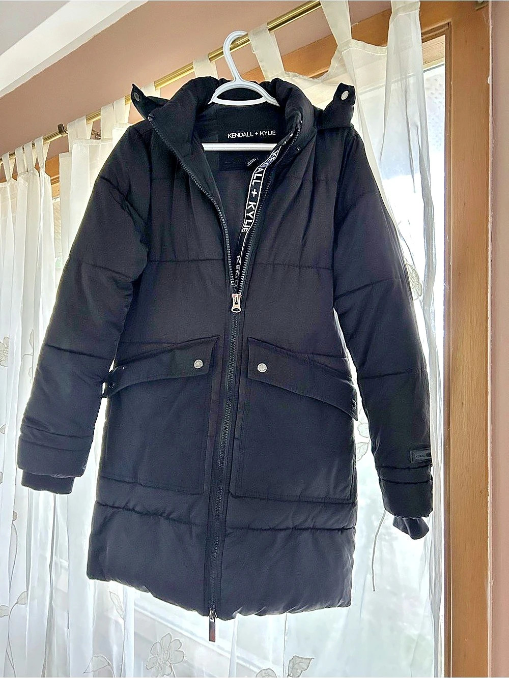 Kendall + Kylie - Long Puffer Jacket Black - Medium